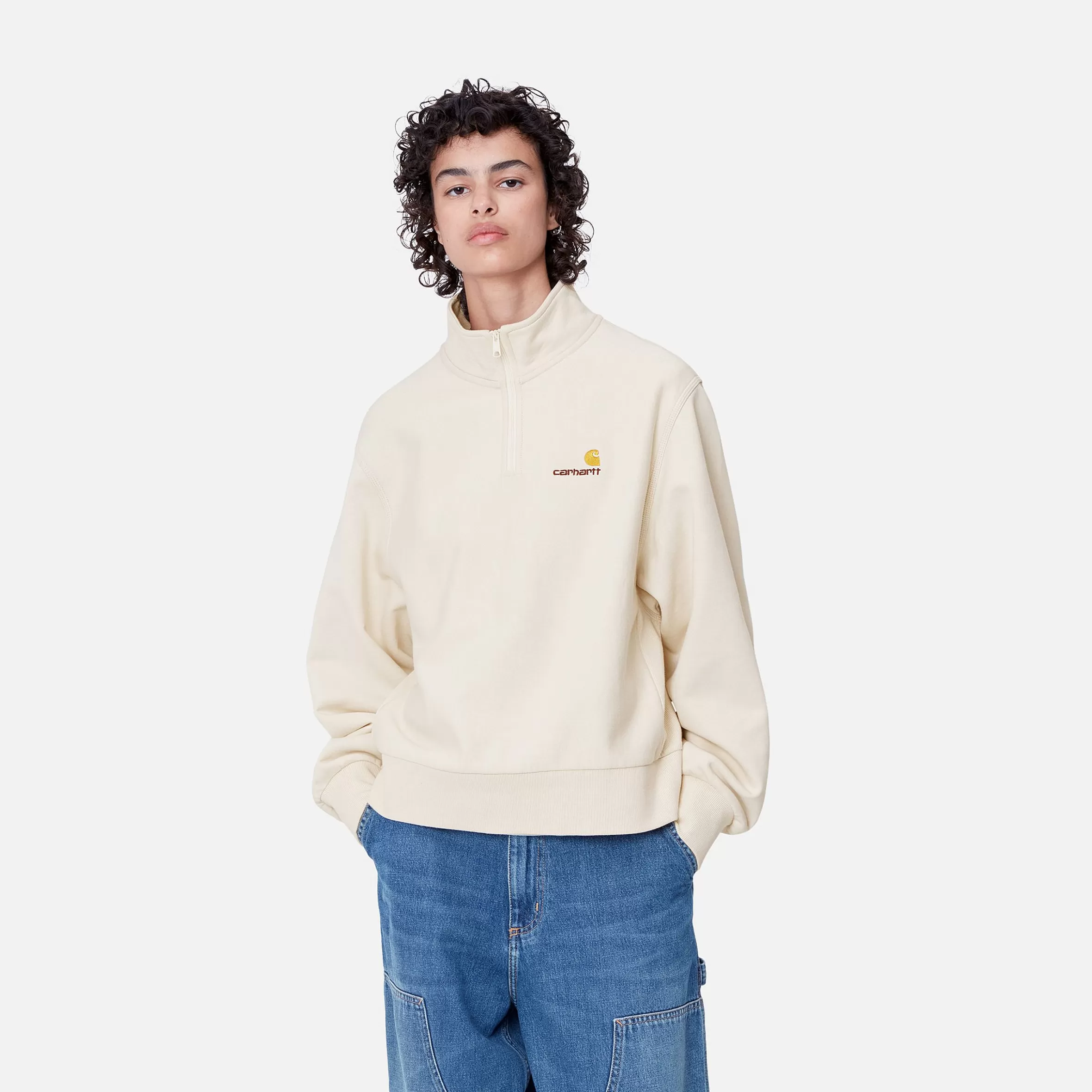 Carhartt WIP Sweats>W' American Script High Neck Sweatshirt Moonbeam