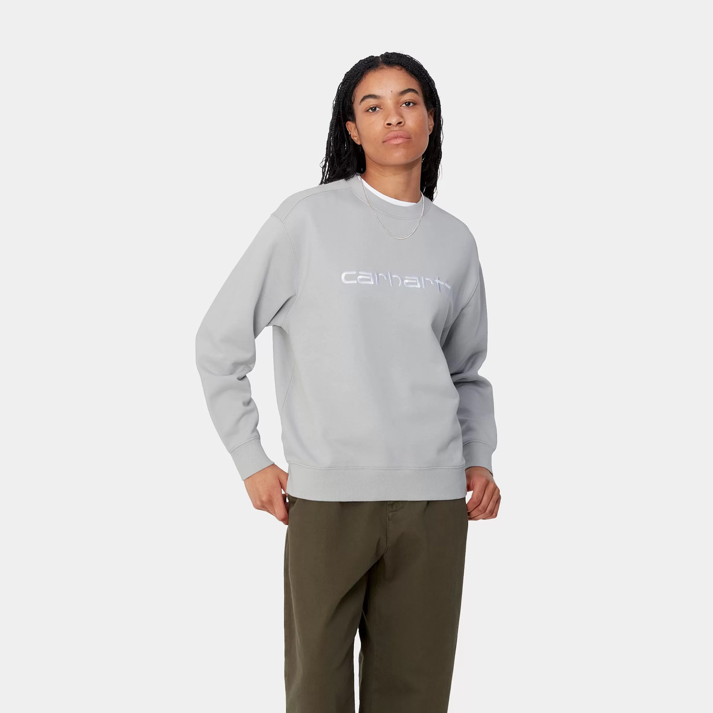 Carhartt WIP Sweats>W' Carhartt Sweatshirt Basalt / White