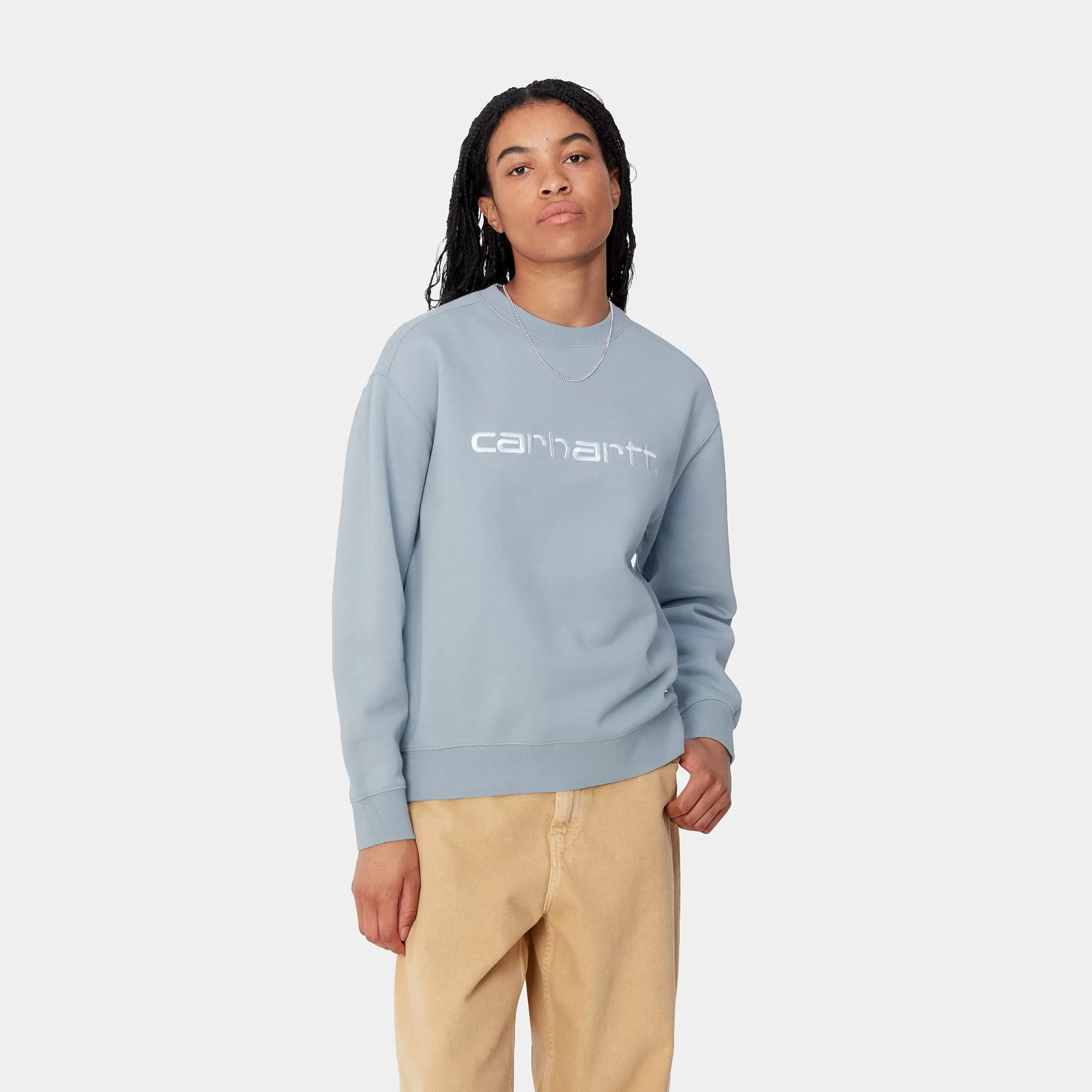 Carhartt WIP Sweats>W' Carhartt Sweatshirt Misty Sky / White