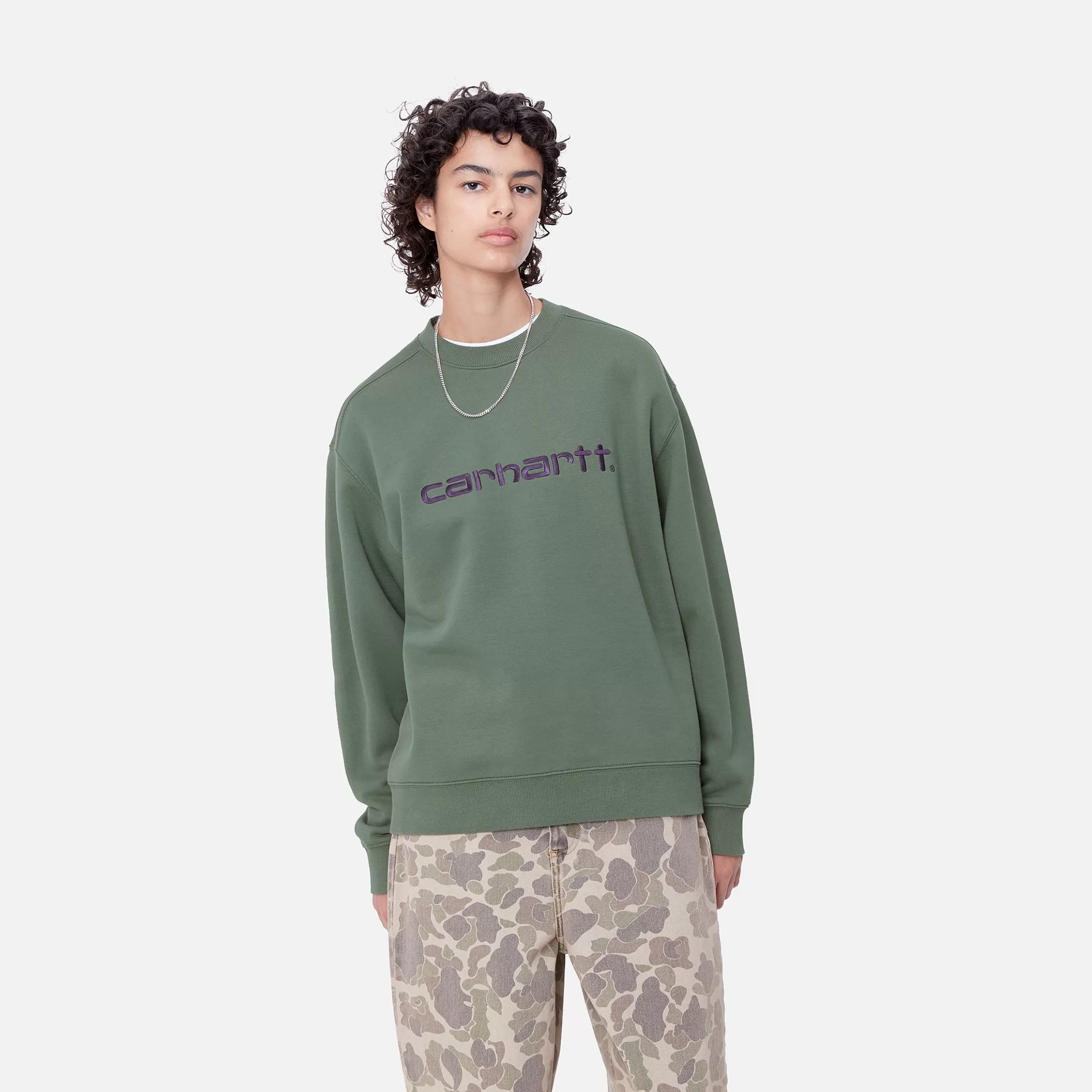 Carhartt WIP Sweats>W' Carhartt Sweatshirt Duck Green / Aura