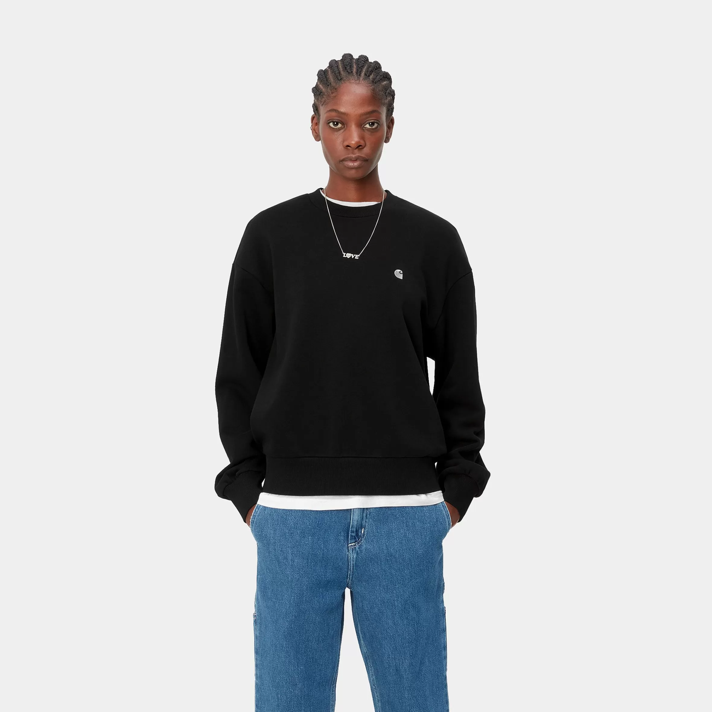 Carhartt WIP Sweats>W' Casey Sweatshirt Black / Silver