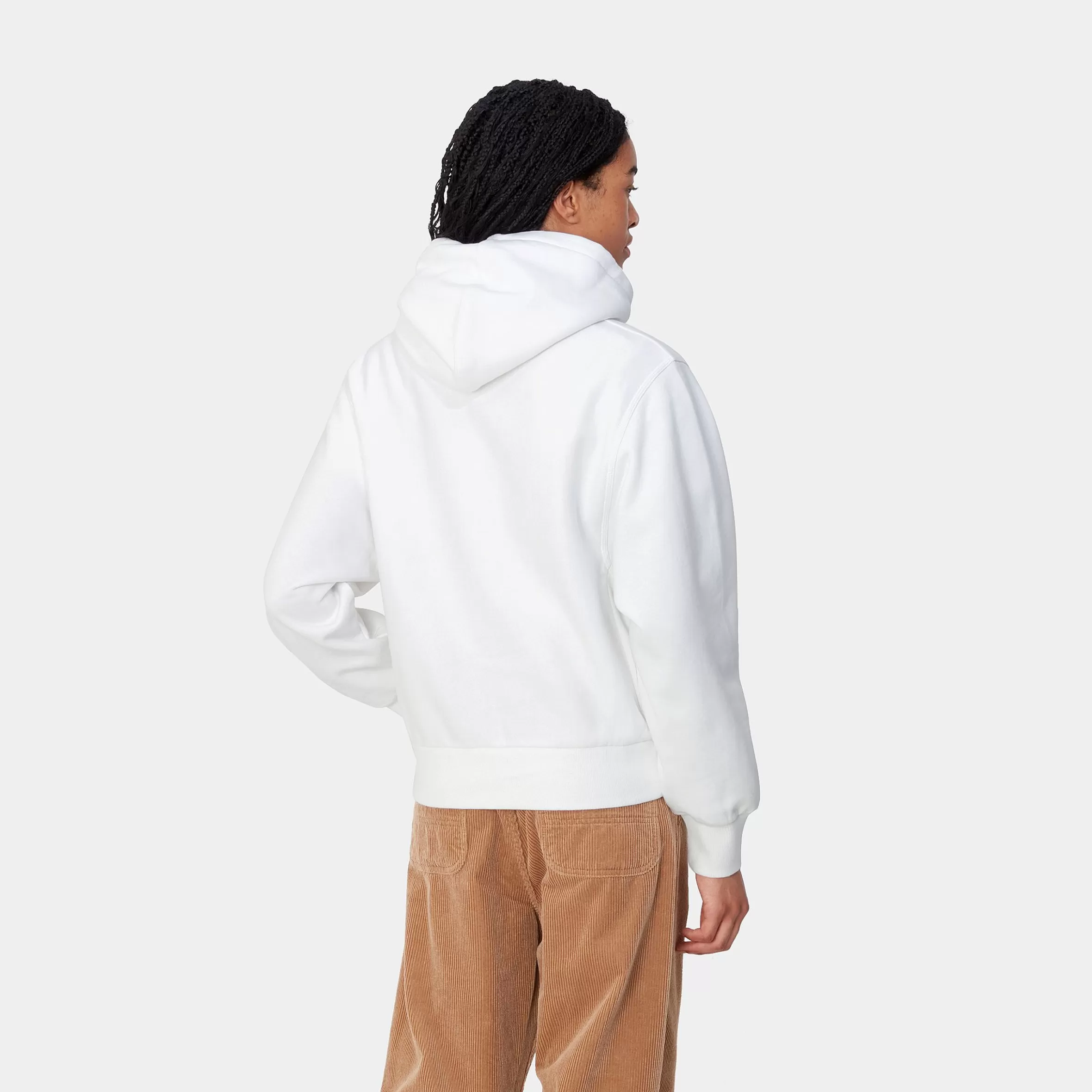 Carhartt WIP Sweats>W' Hooded American Script Sweatshirt White