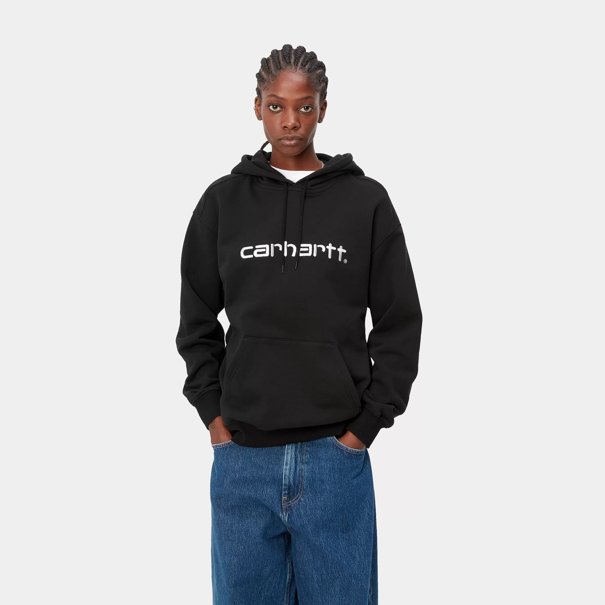 Carhartt WIP Sweats>W' Hooded Carhartt Sweatshirt Black / White