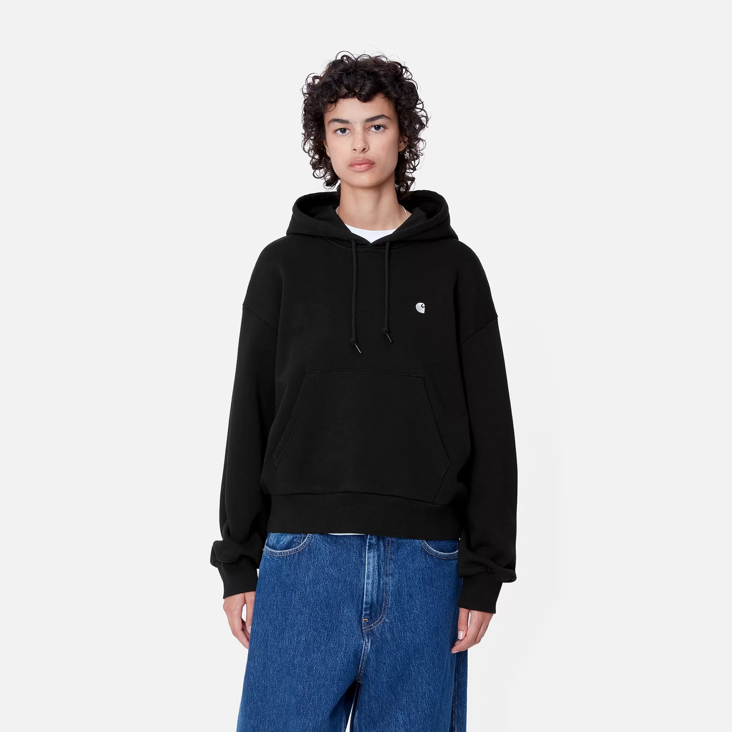 Carhartt WIP Sweats>W' Hooded Casey Sweatshirt Black / Silver