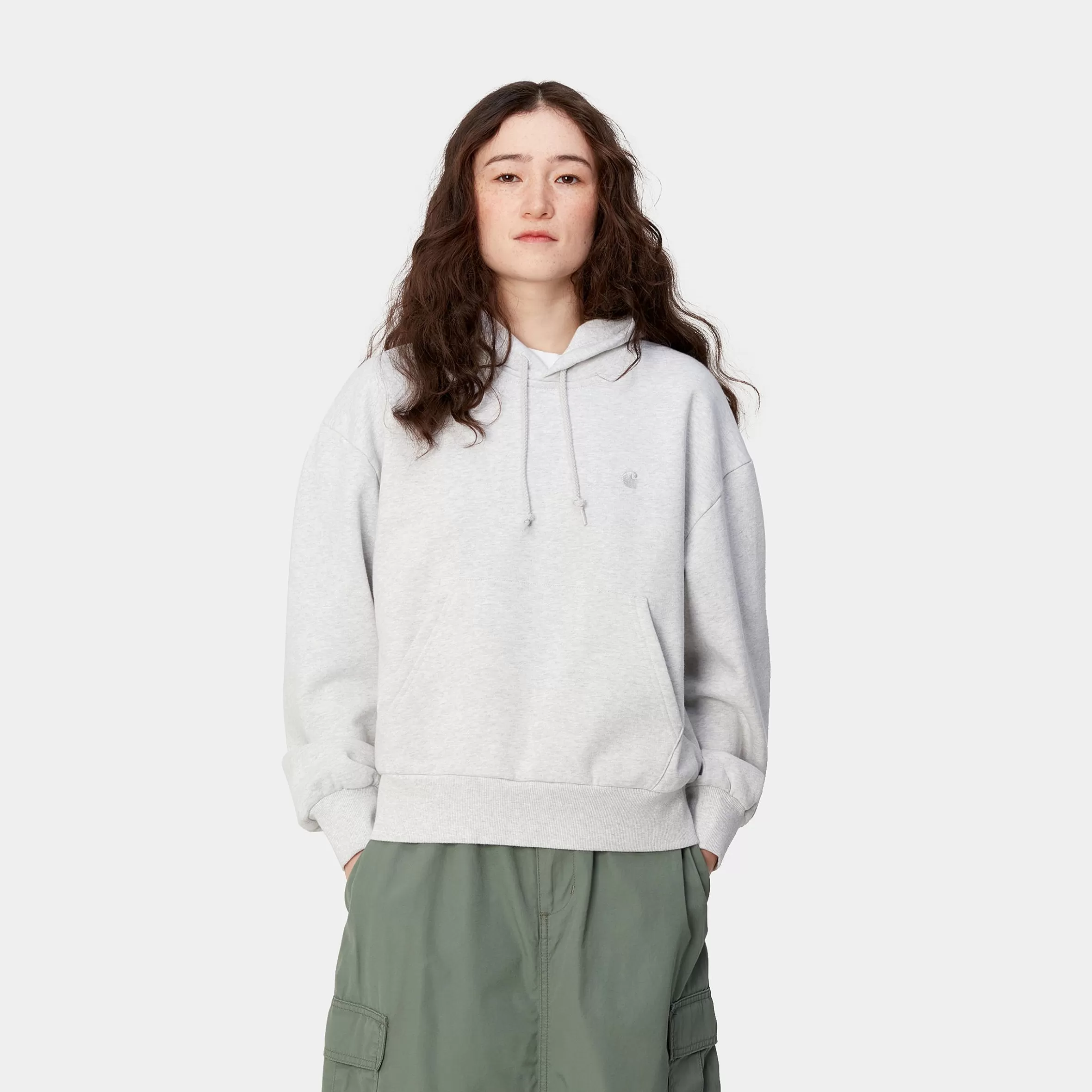 Carhartt WIP Sweats>W' Hooded Casey Sweatshirt Ash Heather / Silver