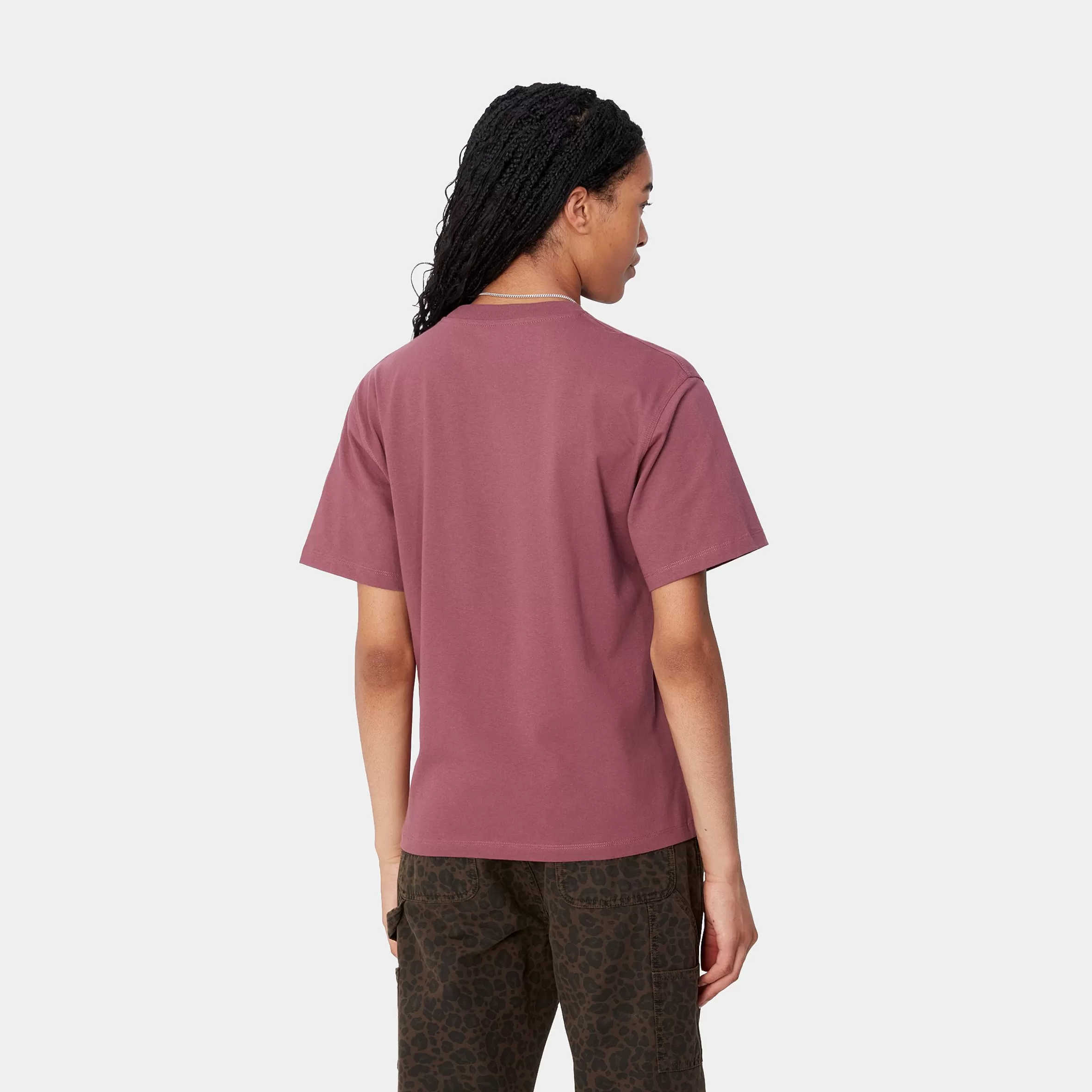 Carhartt WIP T-Shirts>W' S/S American Script T-Shirt Dusty Fuchsia