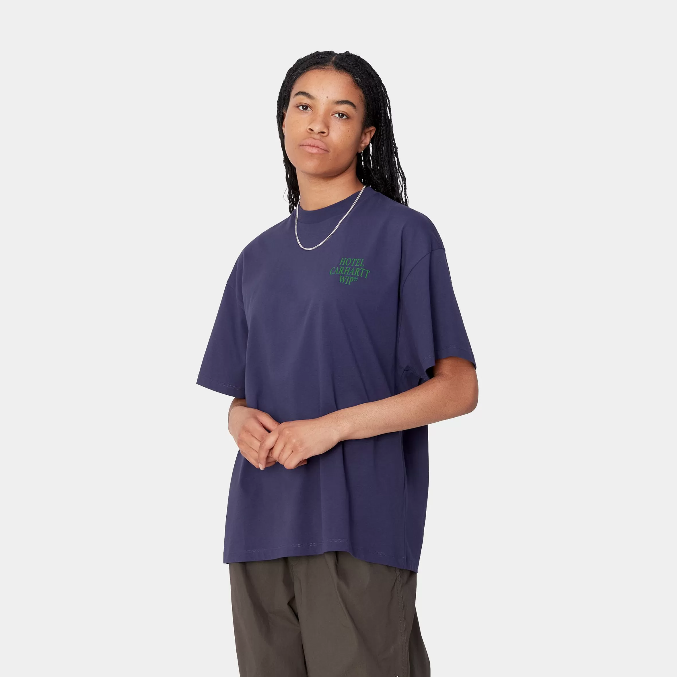 Carhartt WIP T-Shirts>W' S/S Do Not Disturb T-Shirt Aura / Green