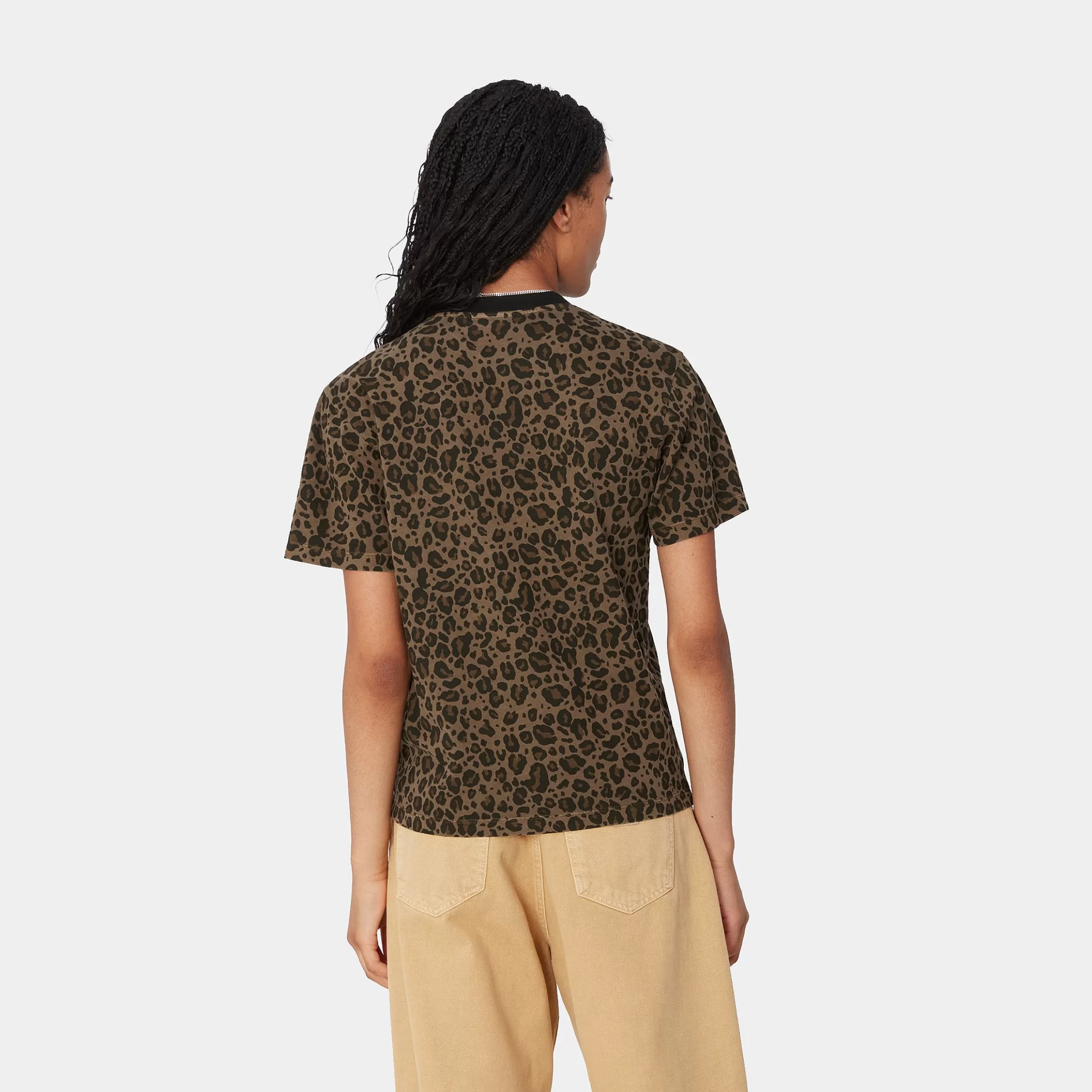 Carhartt WIP T-Shirts>W' S/S Leo Pocket T-Shirt Camo Leo, Tamarind