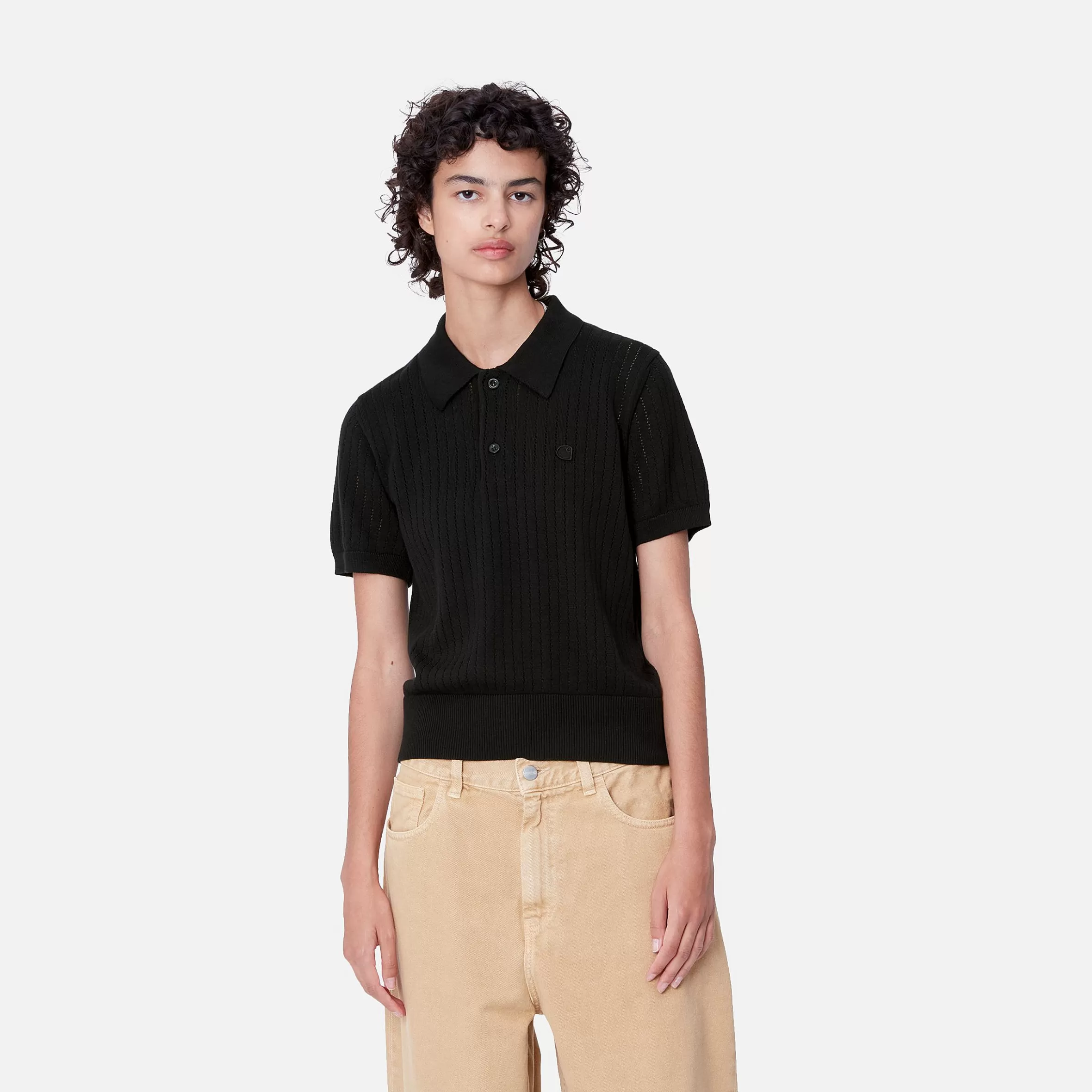 Carhartt WIP Strick>W' S/S Norlina Polo Black