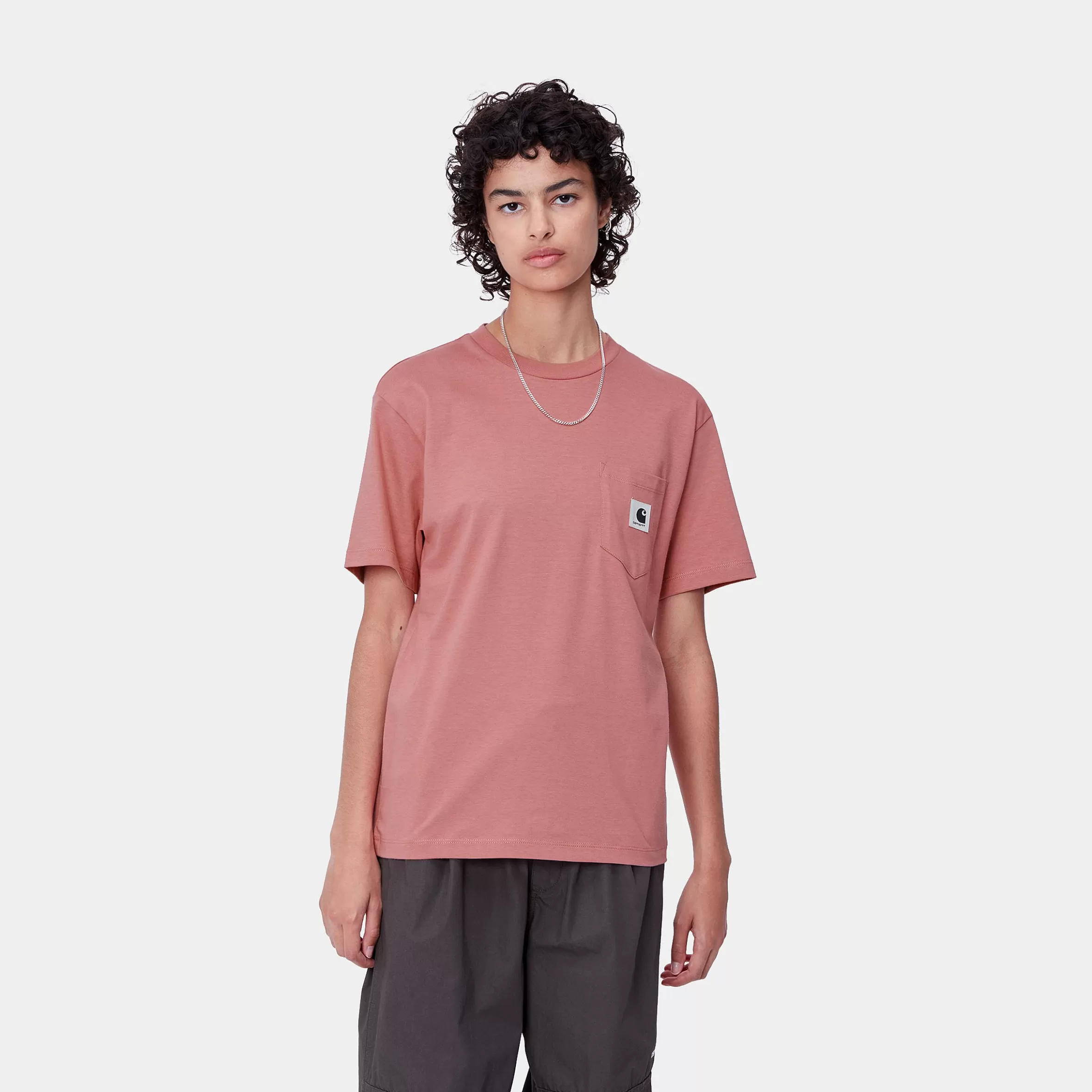 Carhartt WIP T-Shirts>W' S/S Pocket T-Shirt Dusty Rose