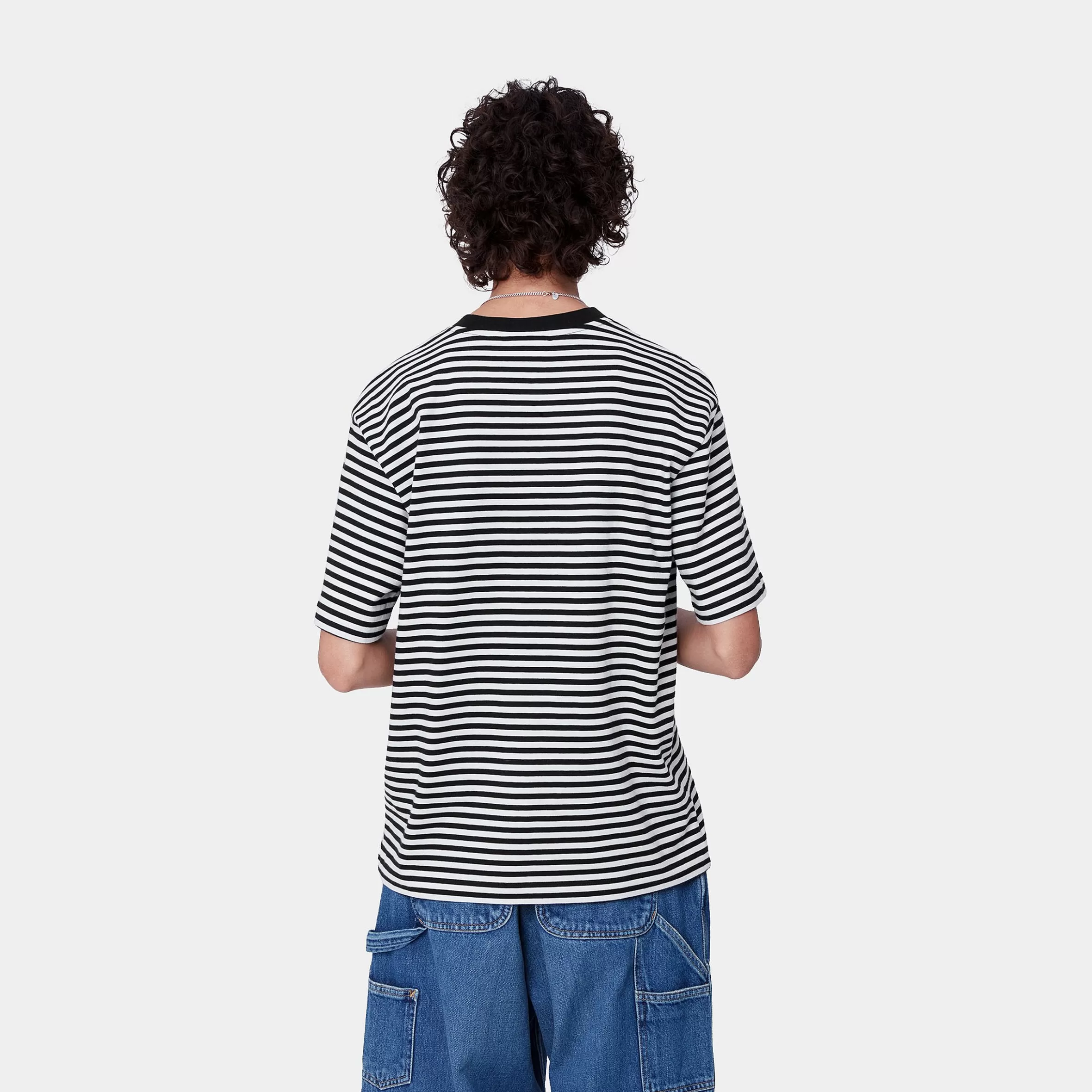 Carhartt WIP T-Shirts>W' S/S Verner T-Shirt Verner stripe, Black / Wax